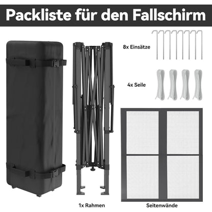 4x4m Faltpavillon mit UV-Schutz & Moskitonetz