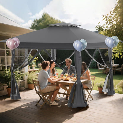 4x4m Faltpavillon mit UV-Schutz & Moskitonetz