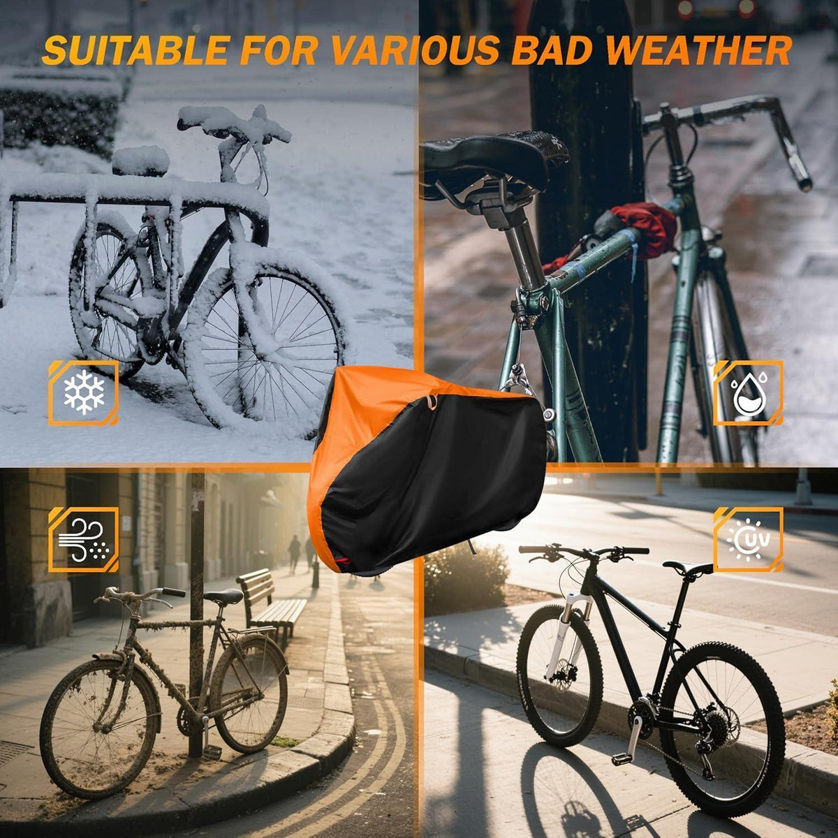 Wasserdichte Fahrradabdeckung 200x110x70cm – Schutzhülle für Fahrräder
