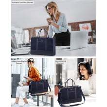 Laptoptasche Damen 17 Zoll, wasserabweisend, dunkelblau