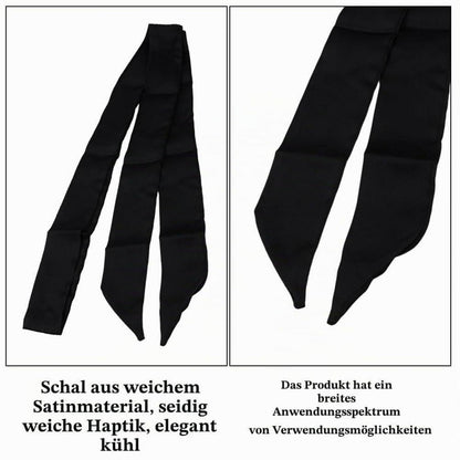 Schmaler Satin-Schal 2er-Set Schwarz für Damen