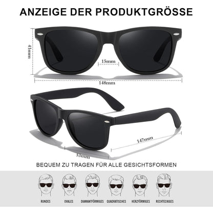 Polarisierte Sonnenbrille Unisex Retro Vintage UV400 für Sport & Freizeit