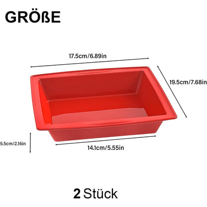 2x Silikon Backform für Kuchen, Brownies & Brot