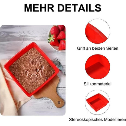 2x Silikon Backform für Kuchen, Brownies & Brot