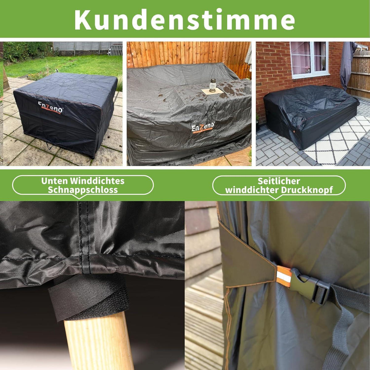 Wasserdichte Gartenmöbel Abdeckung 242x182x100cm – Winterfest & Winddicht