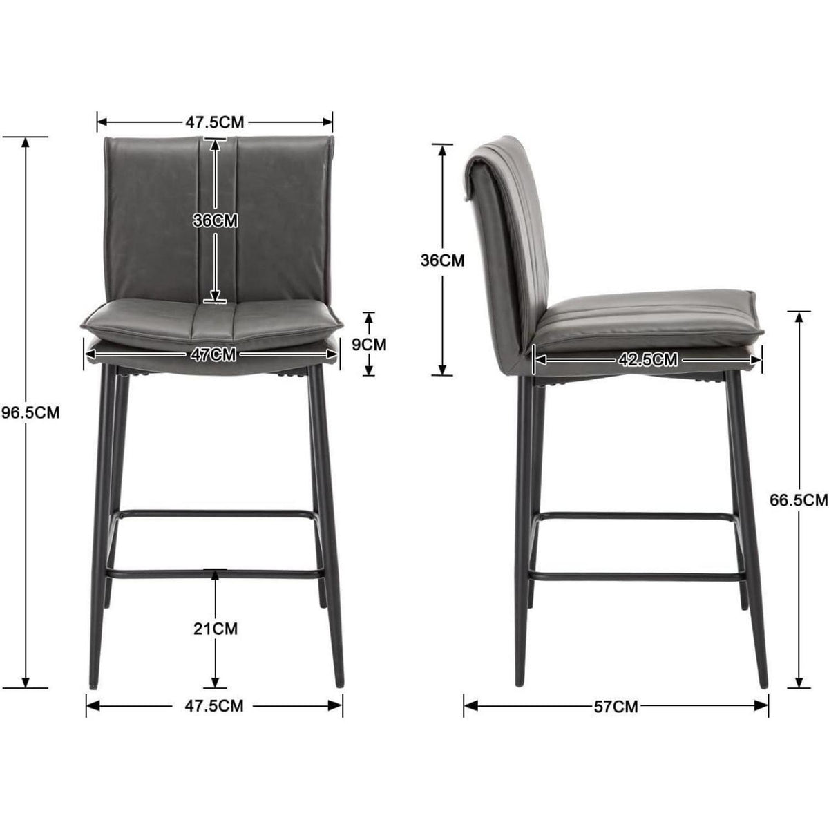 Barhocker Set Grau – Gepolsterte Bistrohocker für Bar & Küche