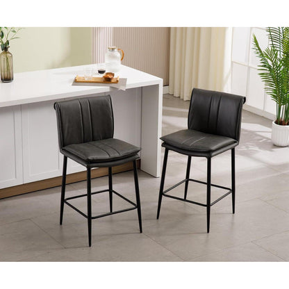 Barhocker Set Grau – Gepolsterte Bistrohocker für Bar & Küche