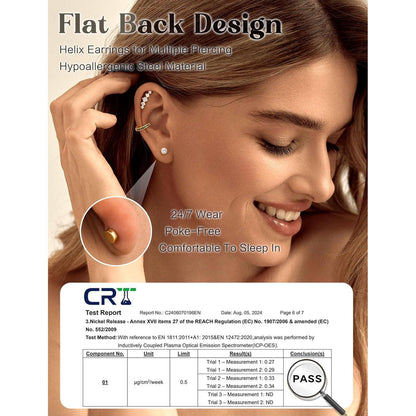 Helix Piercing Set | 12er Set Ohrringe Chirurgenstahl & CZ