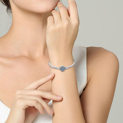 Sterling Silber Schlangen Gliederarmband mit Zirkonia, 19 cm