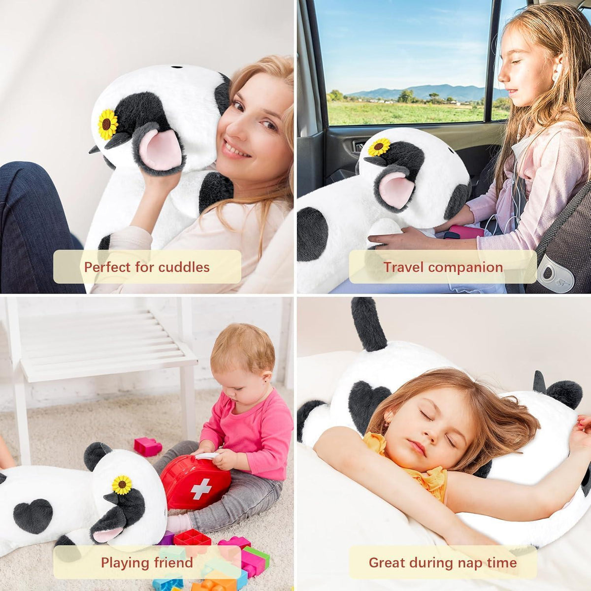 Gewichtetes Kuscheltier Kuh – 50cm Plüschtier zum Kuscheln