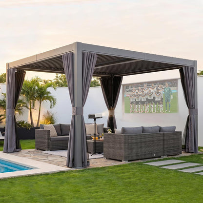 Lamellenpergola 3x3,6m – Verstellbares Dach & Entwässerung