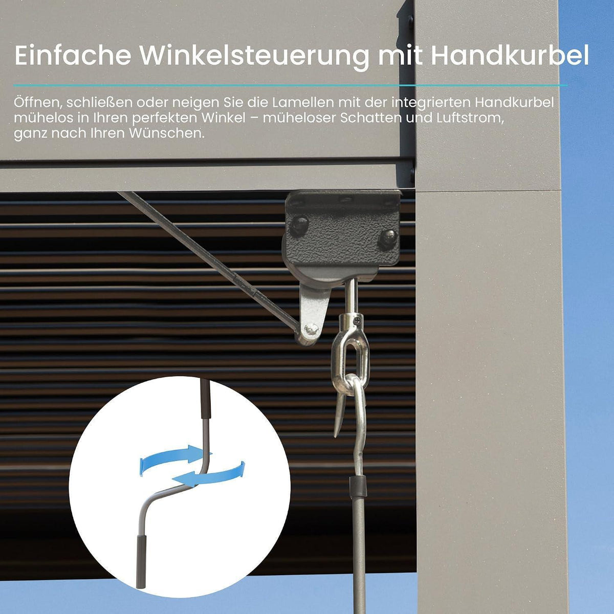 Lamellenpergola 3x3,6m – Verstellbares Dach & Entwässerung