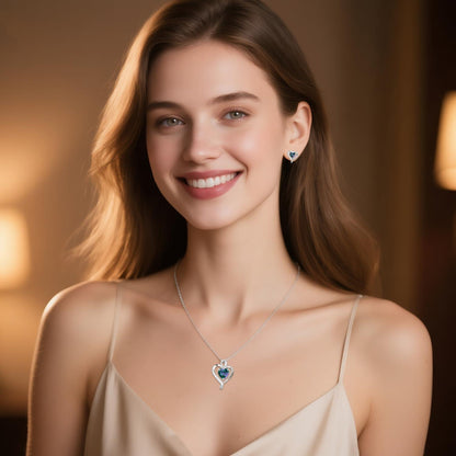 Silber Herz Kette Damen "I love you" mit Geburtsstein
