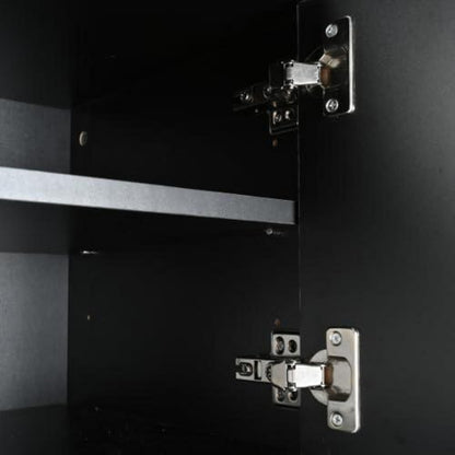 TV Schrank Schwarz mit goldenen Beinen & 8 Regalböden (190cm)