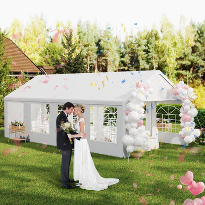 Party Zelt 4x8m Weiß – Wasserdicht & Stabil für Garten & Events