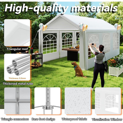 Party Zelt 3x6m Weiß – Wasserdicht & Stabil für Garten & Events