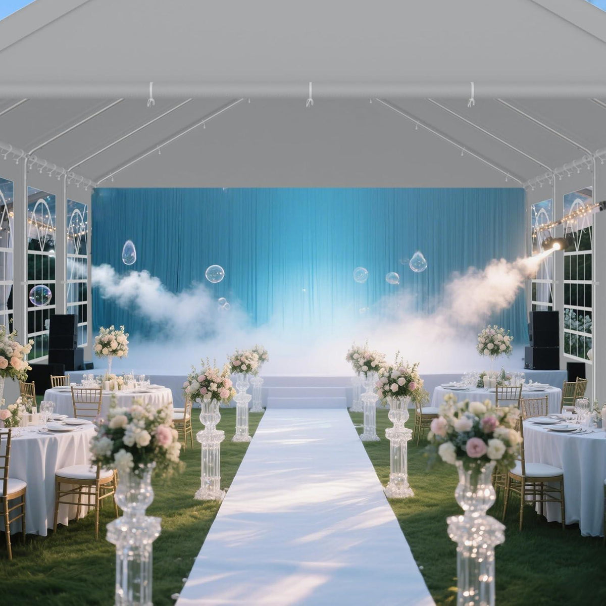 Party Zelt 4x8m Grau – Wasserdicht & Stabil für Garten & Events