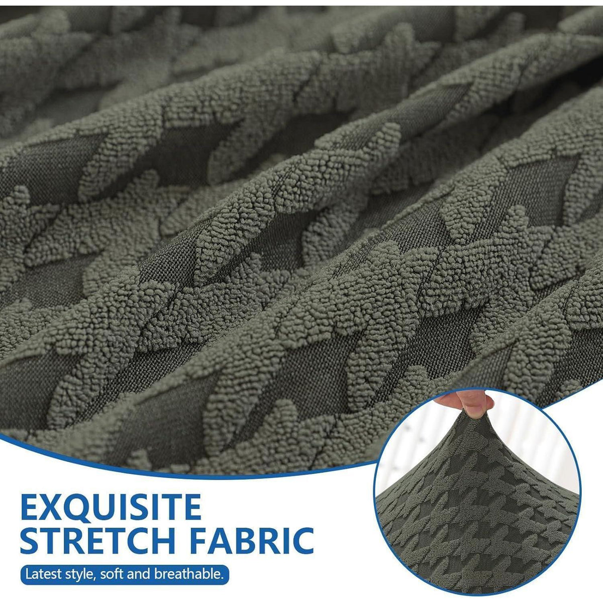 Stretch Stuhlhussen 6er Set – Abnehmbar & Waschbar – Militärgrün
