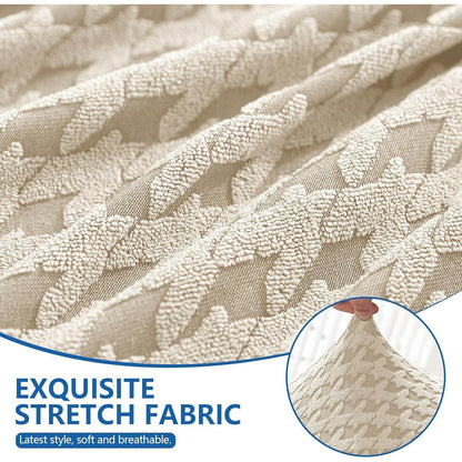 Stretch Sofaüberzug 2 Sitzer – Rutschfest & Jacquard Beige