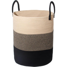 SYLANDO Wäschekorb geflochten, Aufbewahrungskorb Kinderzimmer, D 38 x H 50 CM