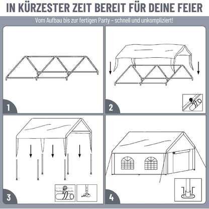 Partyzelts 3x4 – Wasserdicht, Stabil & Mit Seitenwänden
