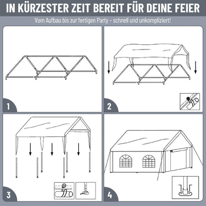 Party Zelt 3x4 – Wasserdicht, Stabil & Winterfest
