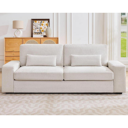 3-Sitzer Sofa 220cm Beige Chenille – Modern & Komfortabel
