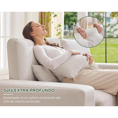 3-Sitzer Sofa 220cm Beige Chenille – Modern & Komfortabel