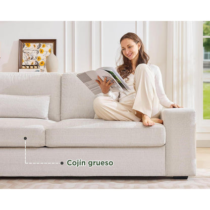 3-Sitzer Sofa 220cm Beige Chenille – Modern & Komfortabel