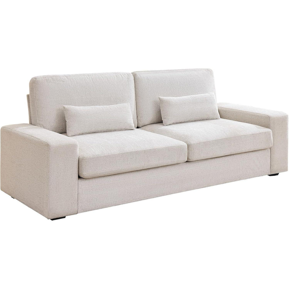 3-Sitzer Sofa 220cm Beige Chenille – Modern & Komfortabel