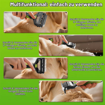Unterwollbürste 3in1 für Hunde & Katzen – Entfilzung & Pflege