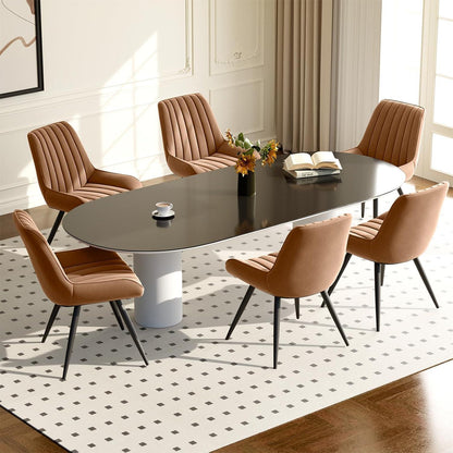 Esszimmerstühle 6er Set | Braun | Polsterstühle mit Sitzkissen