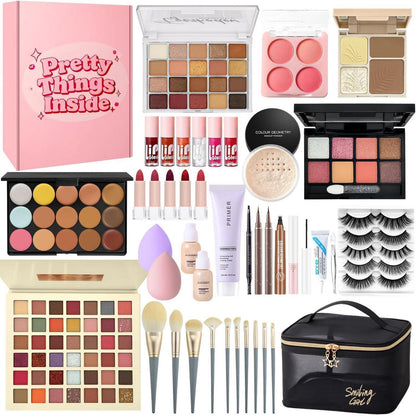 Komplettes Make-Up Set für Damen – Kosmetik Geschenkset mit Reisetasche