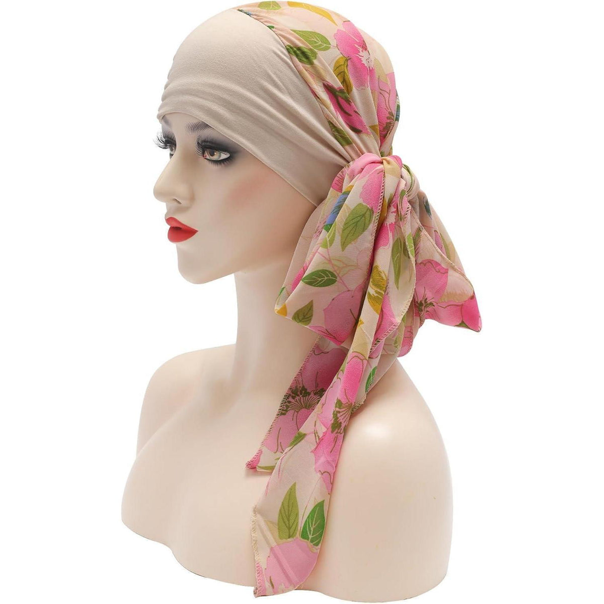 Damen Turban Kopftuch Magnolia Pink Beige - Bequemer Alltagslook