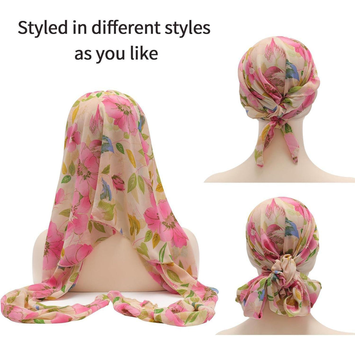 Damen Turban Kopftuch Magnolia Pink Beige - Bequemer Alltagslook