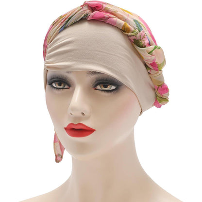 Damen Turban Kopftuch Magnolia Pink Beige - Bequemer Alltagslook
