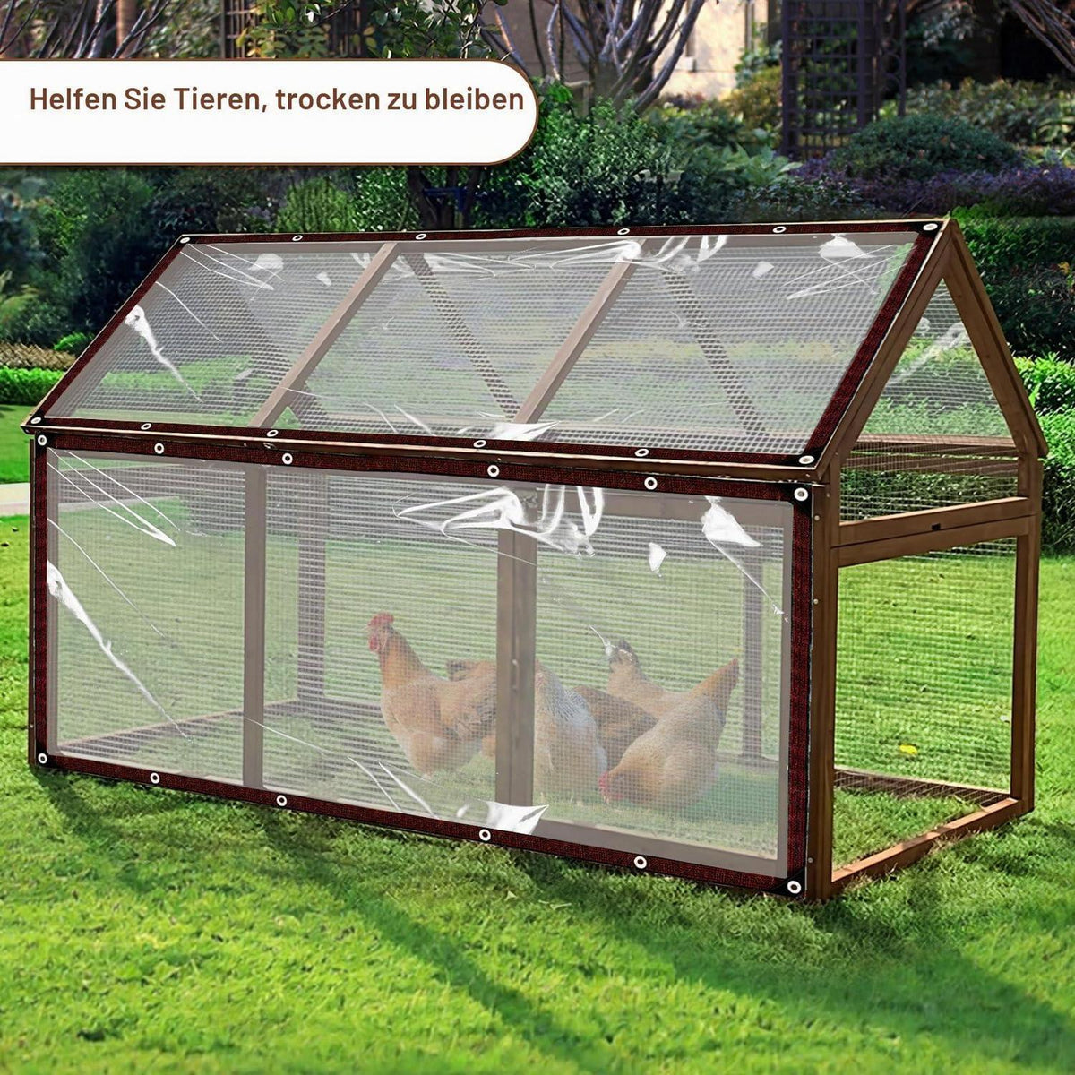 Transparente Abdeckplane 2x4m mit Ösen, wasserdicht