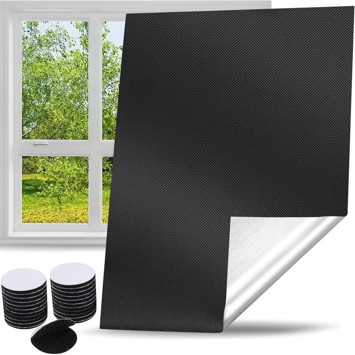Verdunkelungsrollo ohne Bohren für Fenster, 100% Abdunkelung, 100x145cm