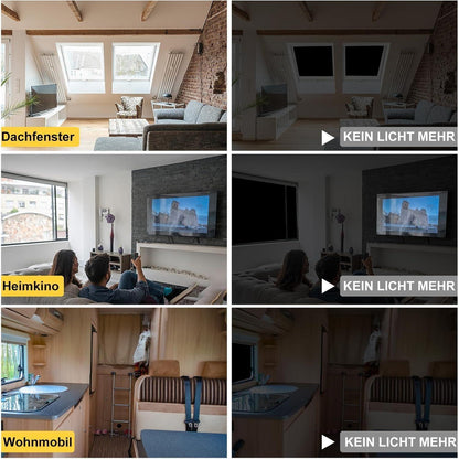 Verdunkelungsrollo ohne Bohren für Fenster, 100% Abdunkelung, 100x145cm