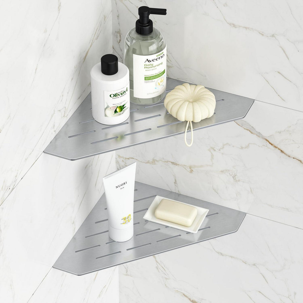 Eck-Duschregal Edelstahl 254mm - 2er Set für Badezimmer