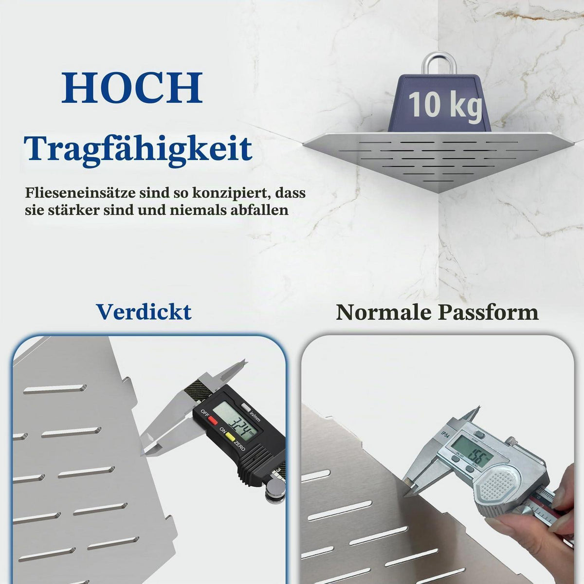Eck-Duschregal Edelstahl 254mm - 2er Set für Badezimmer