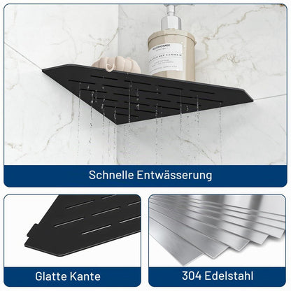 Eck-Duschregal Edelstahl 254mm Schwarz - 2er Set