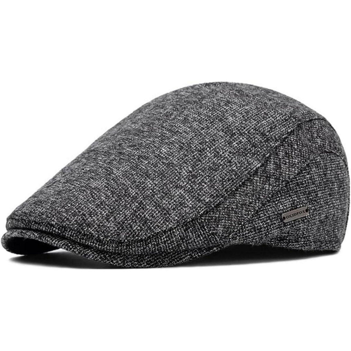 Herren Schiebermütze Winter - Dunkelgrau, Flat Cap Newsboy