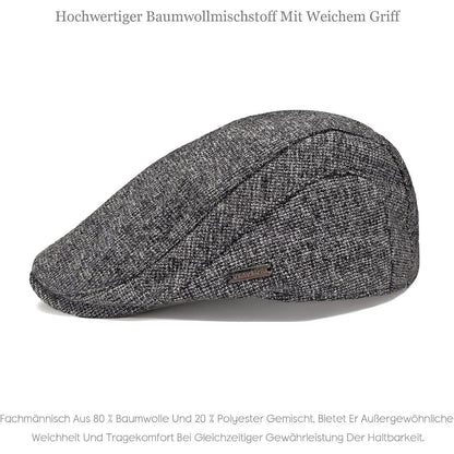 Herren Schiebermütze Winter - Dunkelgrau, Flat Cap Newsboy
