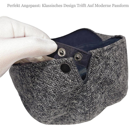 Herren Schiebermütze Winter - Dunkelgrau, Flat Cap Newsboy