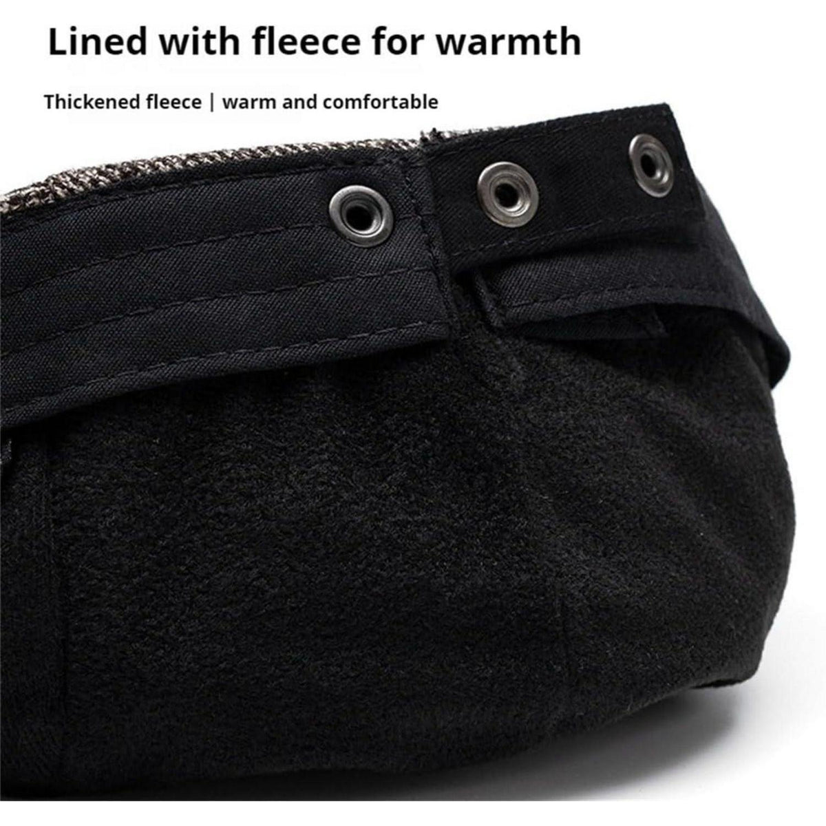 Herren Schiebermütze Winter - Dunkelgrau, Flat Cap Newsboy