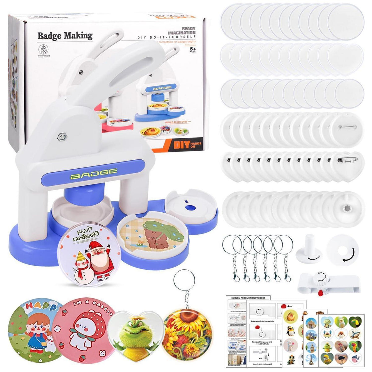 Buttonmaschine 35+55 mm – DIY Bastelset für Kinder & Erwachsene