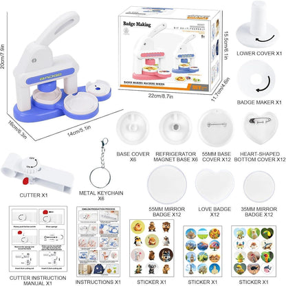 Buttonmaschine 35+55 mm – DIY Bastelset für Kinder & Erwachsene