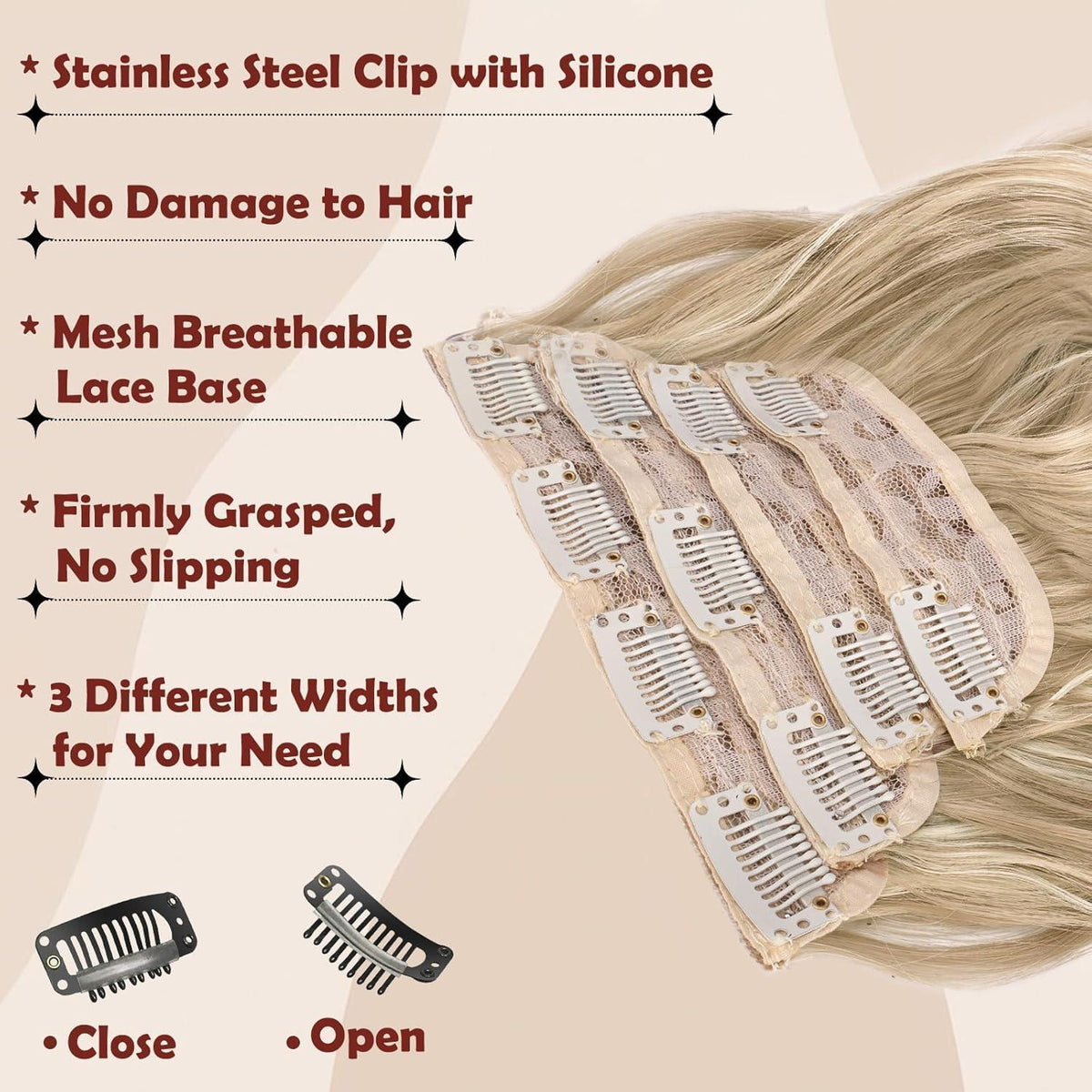 Lange gewellte Haarverlängerung – Schmutziges Blond 50cm