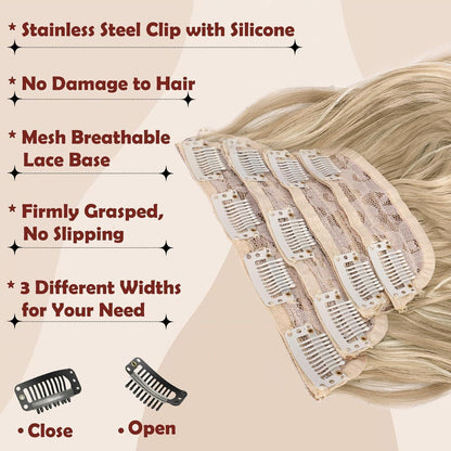 Lange gewellte Haarverlängerung – Schmutziges Blond 50cm